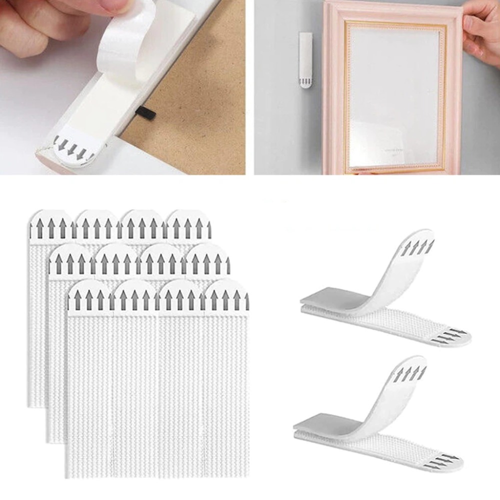 Picture Hanging Strip - テープ両面ストリップ粘着吊り下げ取り付け画像壁ステッカー粘着リムーバブルデューティヘビーパッドステッカーポスターフレーム