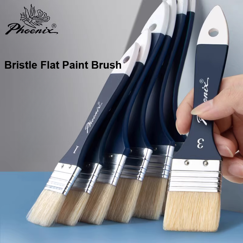 Wood Stain Brush - 1/3/5/7/9 個チップペイントブラシ天然毛木製ハンドルフラットブラシセット絵画、接着剤、油、アクリル、ステイン用