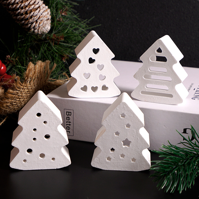 Home Improvement Shop - 中空ツリーモールド軽量シリコーンクリスマスモールドLEDツリーライトモールド4ピース工芸品作り用石膏クラフトLEDツリー
