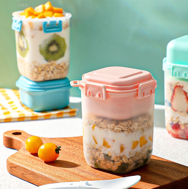 Home Improvement Shop - 子供用の持ち運び可能なオートミールカップ、朝食カップ、一晩密閉、蓋とスプーン付きのポータブル、ライトフード、女の子用サラダヨーグルト