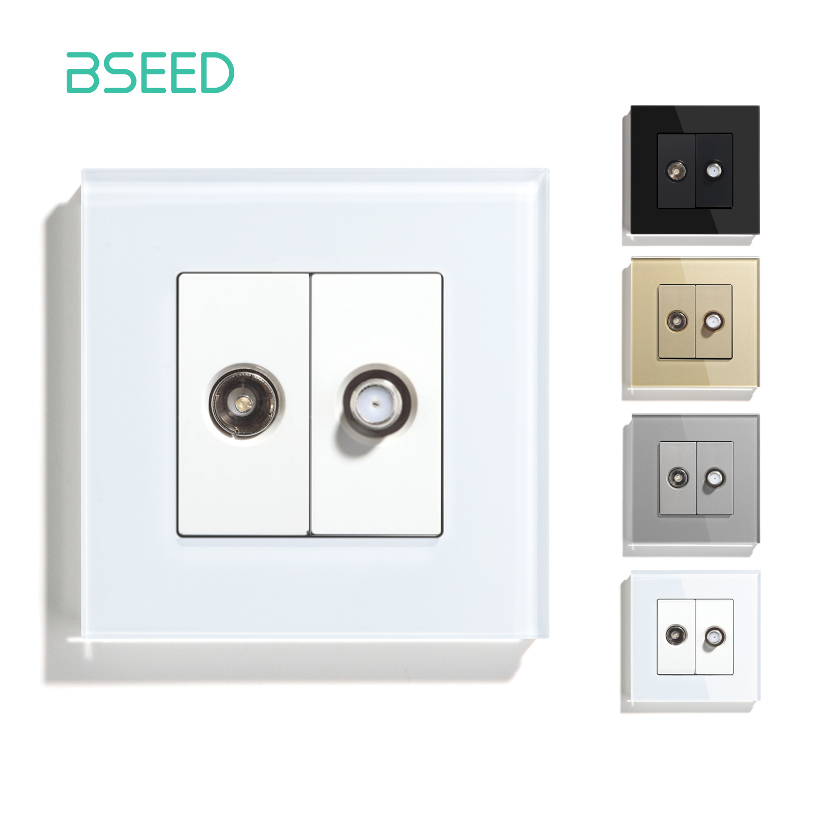 Bseedテレビ衛星壁ソケットクリスタルガラスパネル白黒ゴー - Tv Home Improvement のレビューと価格