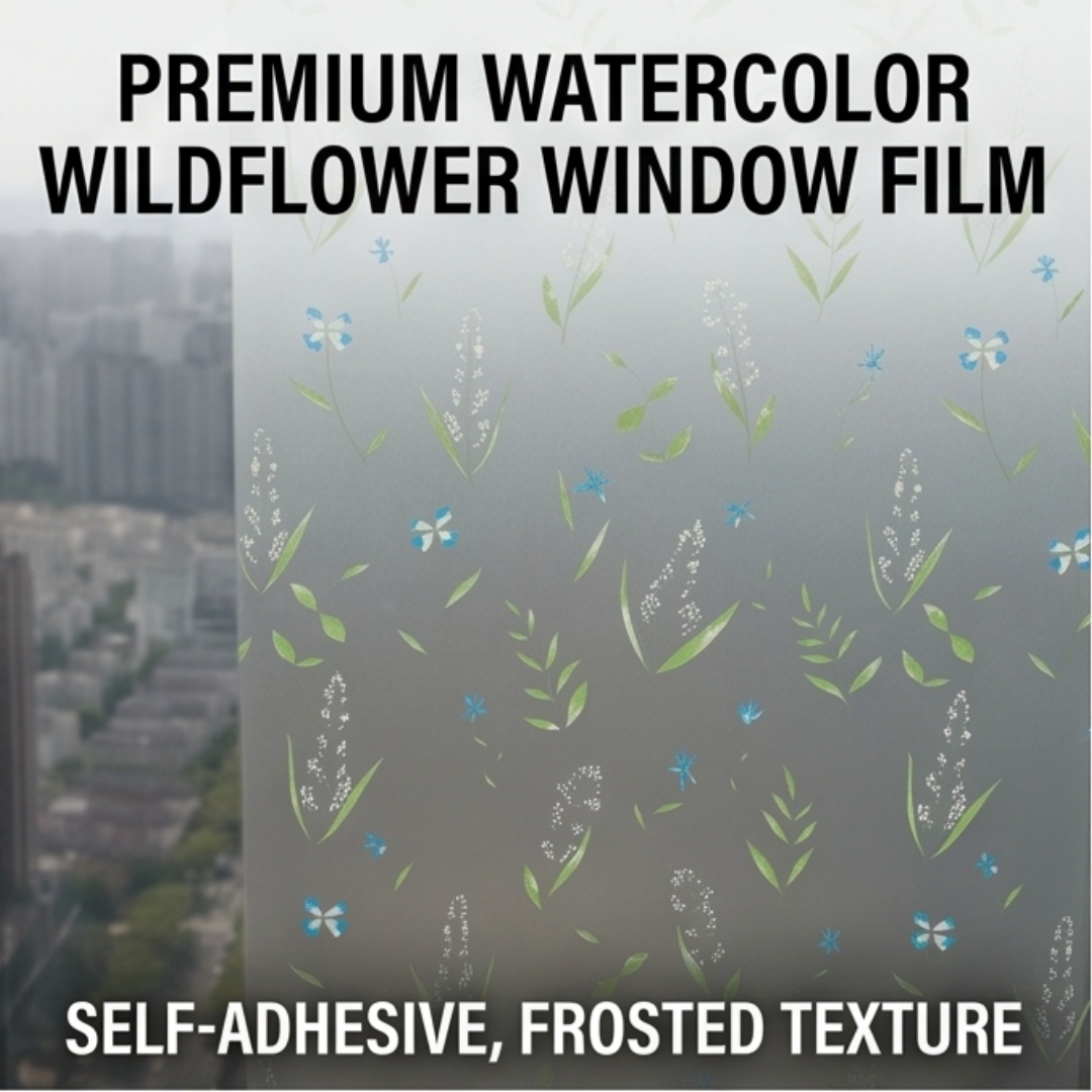 自己粘着性フレッシュフローラルリーフウィンドウフィルム、つや - Window Insulation Film のレビューと価格