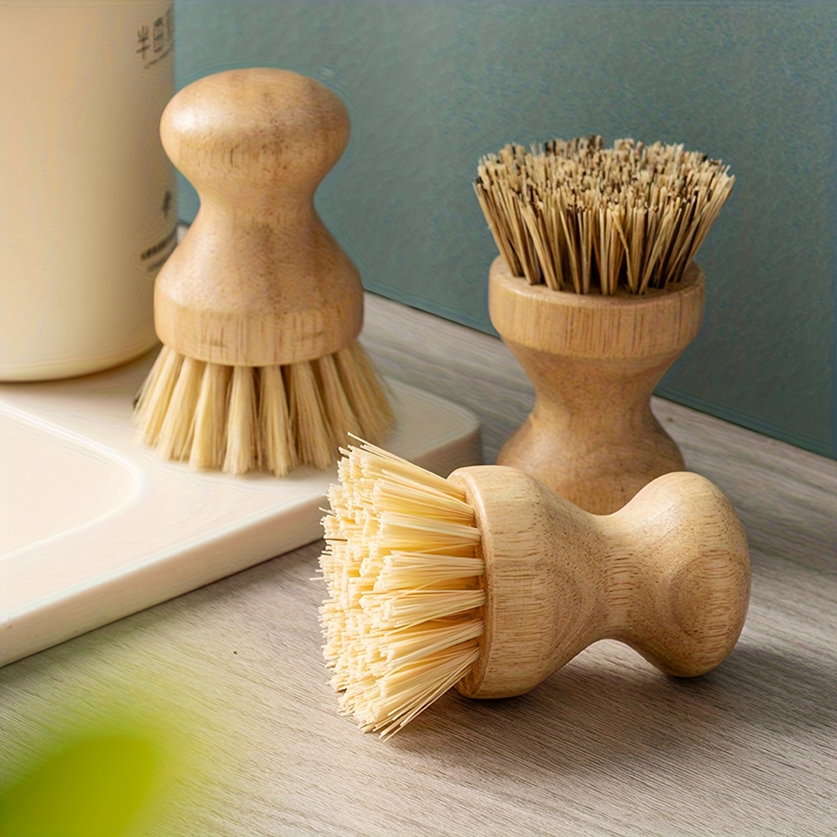 1個入り無垢材食器洗いブラシ、オークハンドル付き鍋洗いブラシ - Wood Stain Brush のレビューと価格