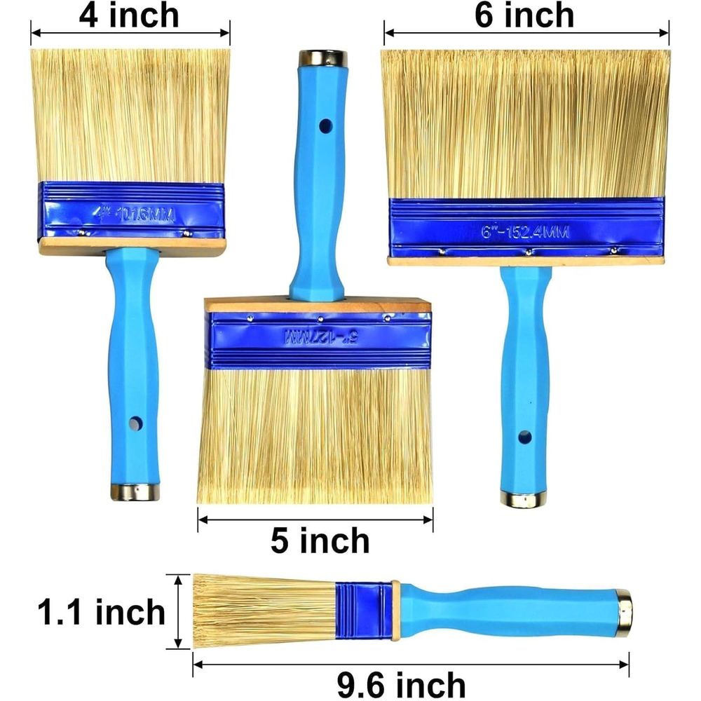 デッキや木材の染色用の頑丈なペイントブラシ3本セット（4、5 - Wood Stain Brush のレビューと価格