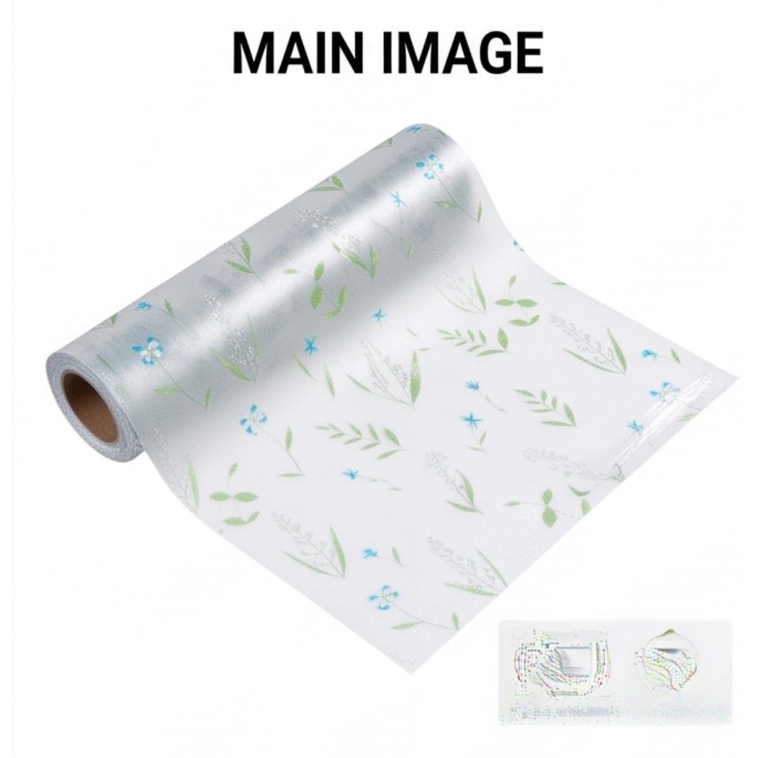 自己粘着性ブルーワイルドフラワーつや消し窓フィルム プライバ - Window Insulation Film のレビューと価格