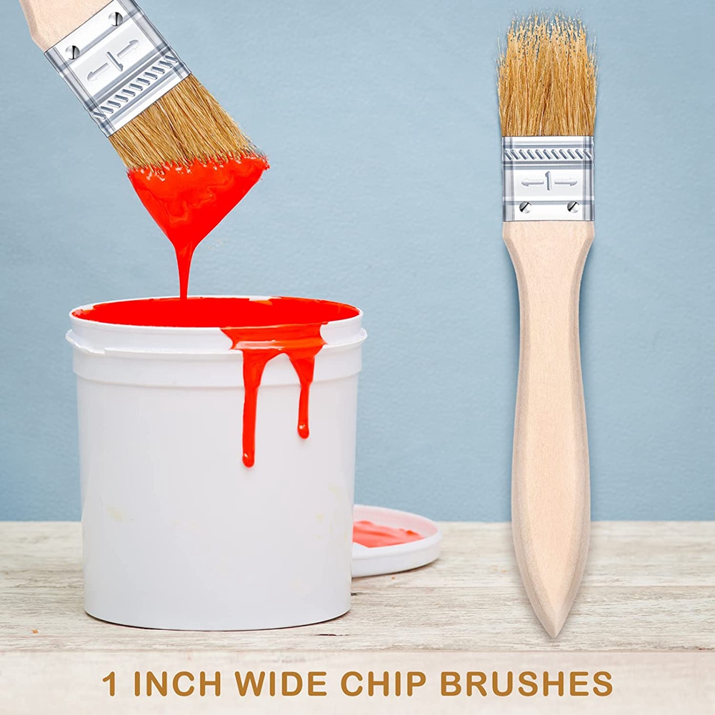 ABUH-100本入り 1インチ チップペイントブラシ バル - Wood Stain Brush のレビューと価格