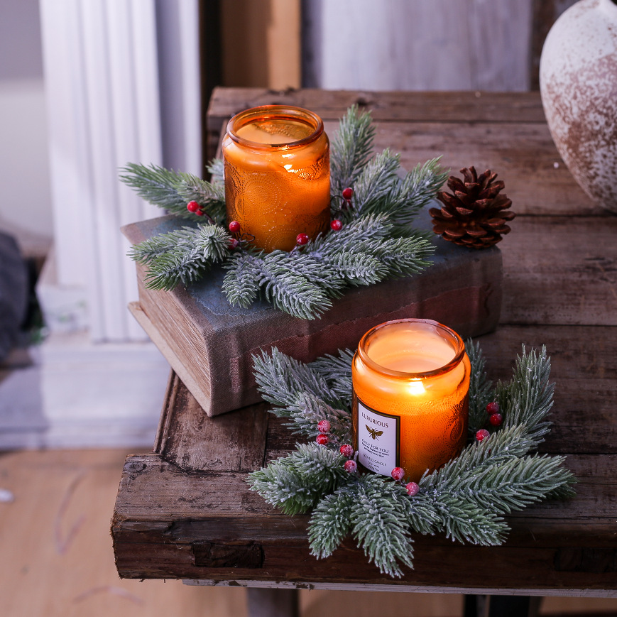 赤いベリーのキャンドルリース ナチュラルなクリスマス装飾リー - Home Improvement Shop のレビューと価格