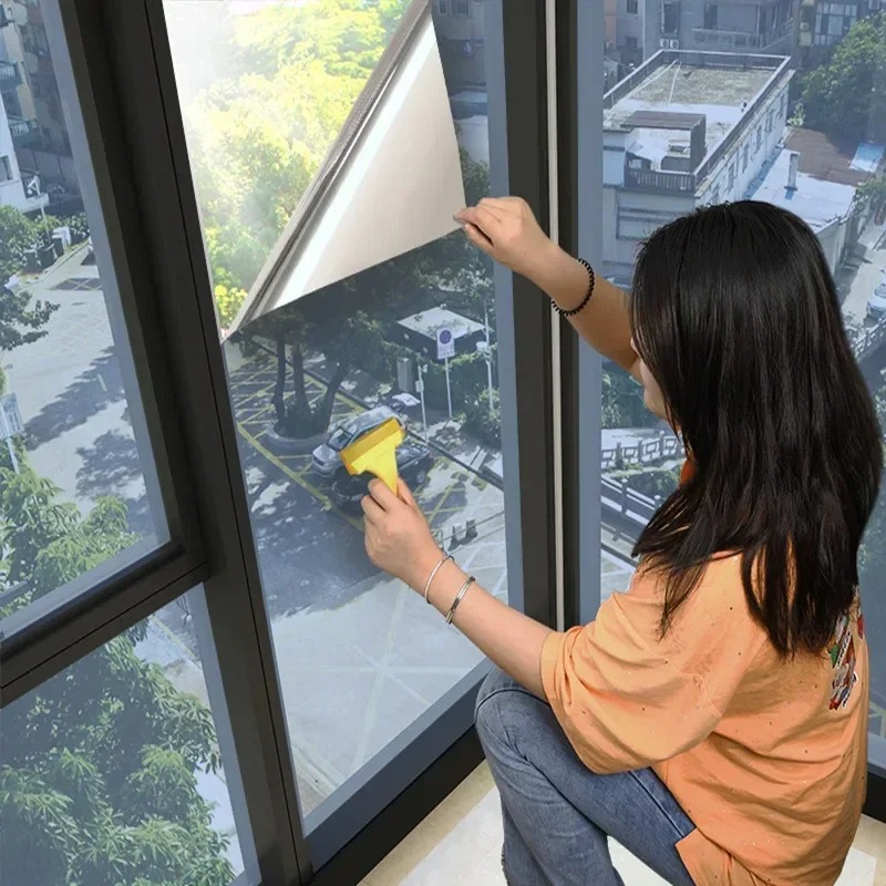 ハウスウィンドウプライバシーフィルム粘着ビニールミラーフォイ - Window Insulation Film のレビューと価格