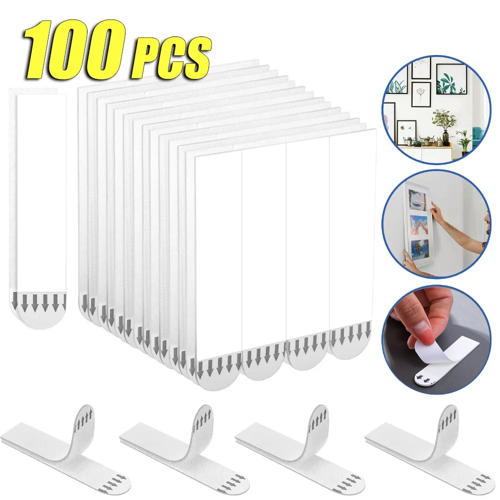 穴あけ不要のフレームテープストリップ、各種取り付け用自己粘着 - Picture Hanging Strip のレビューと価格