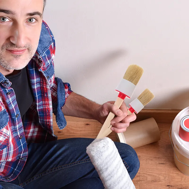 6本入りプレミアムブリッスルペイントブラシ、滑らかな木製ハン - Wood Stain Brush のレビューと価格