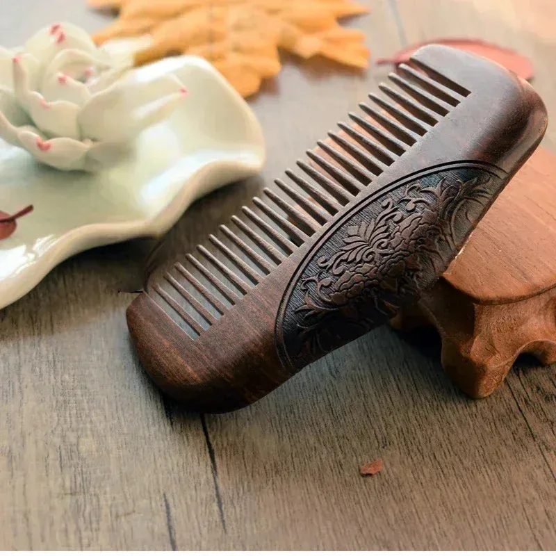 黒檀製携帯用ポケットコーム、極細細歯、静電気防止、髪と髭のス - Wood Stain Brush のレビューと価格