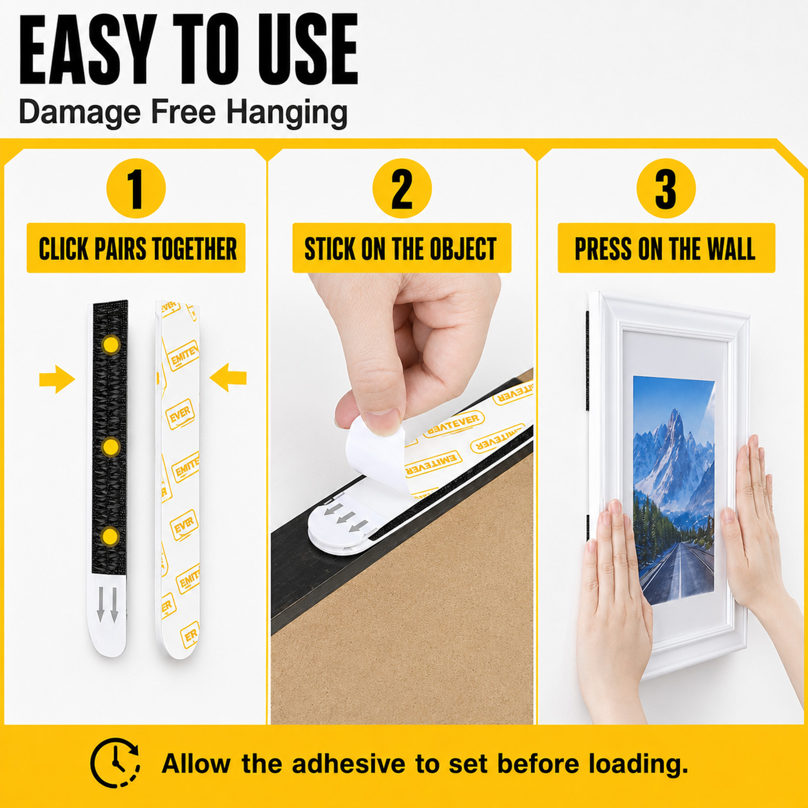 損傷のない写真掛け用ストリップ、頑丈なインターロッキングフッ - Picture Hanging Strip のレビューと価格