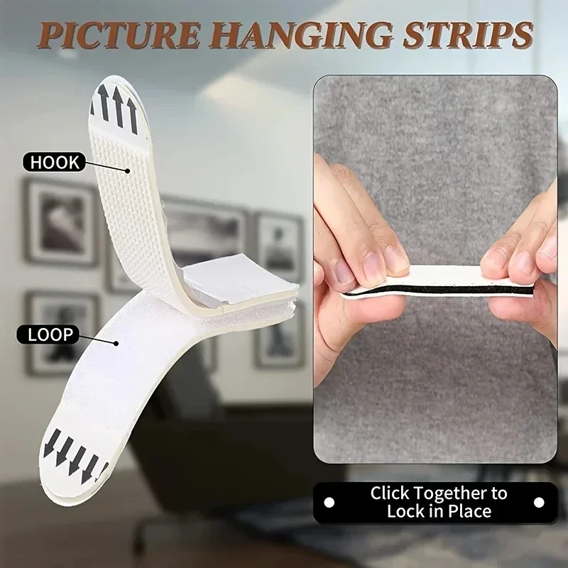 テープ両面ストリップ接着剤吊り下げ取り付け画像壁ステッカー粘 - Picture Hanging Strip のレビューと価格